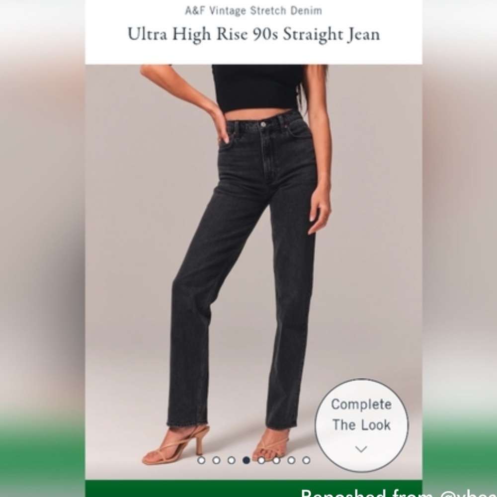 COPY - COPY - Abercrombie 90s curve love ultra high rise straight jean - 26R